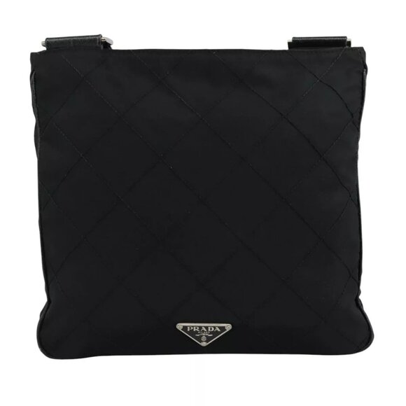 PRADA Quilted Shoulder Bag Nylon Black Auth yk16865 - Picture 1 of 16